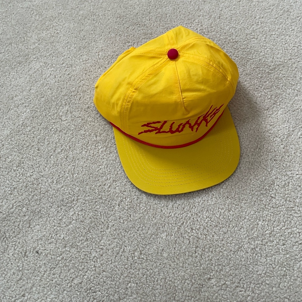 Yellow Slunks Hat with Red Print
